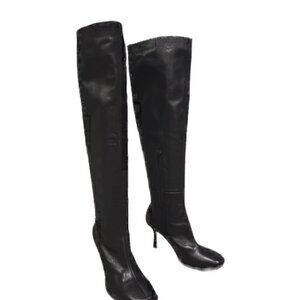 Jeffrey Campbell Black Knee High Leather Boots